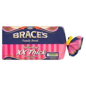 Brace's Family Bread Luxury XX Thick White Sliced Bread 800g