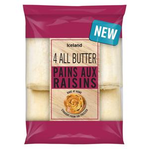 Iceland 4 All Butter Pains Aux Raisins 360g