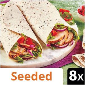 Iceland 8 Seeded Tortilla Wraps 496g