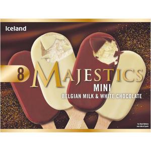 Iceland 8 Mini Belgian Milk and White Chocolate Majestics 320g