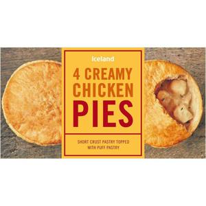 Iceland 4 Creamy Chicken Pies 568g