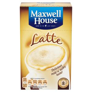 Maxwell House Classic Roast Latte Instant Coffee Sachets x8