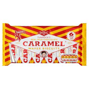 Tunnock's Real Milk Chocolate Caramel Wafer Biscuits 6 x 30g