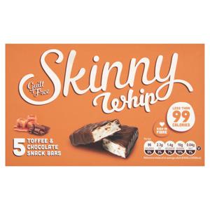 Skinny Whip Toffee & Chocolate Snack Bars 5 x 25g