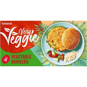 Iceland 4 Vegetable Burgers 454g