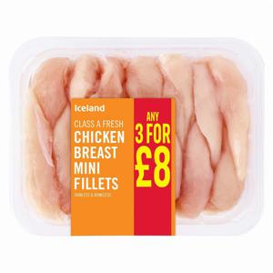 Iceland Class a Fresh Chicken Breast Mini Fillets 450g