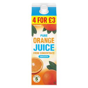 Iceland Pure Smooth Orange Juice from Concentrate 1l