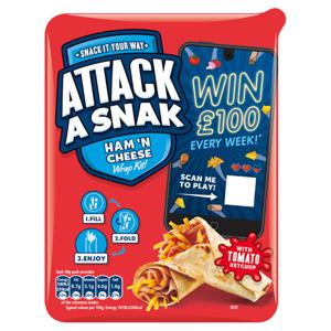 Attack a Snak Ham 'n Cheese Wrap Kit 99g