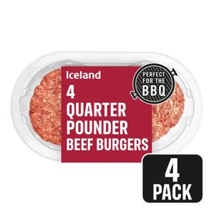 Iceland 4 Quarter Pounder Beef Burgers 454g