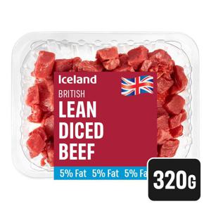 Iceland British Lean Diced Beef 320g