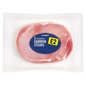 Iceland 2 Unsmoked Gammon Steaks 300g