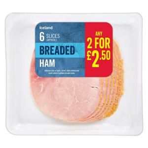 Iceland 6 Slices (approx.) Breaded Ham 100g