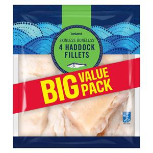 Iceland 4 Haddock Fillets 450g