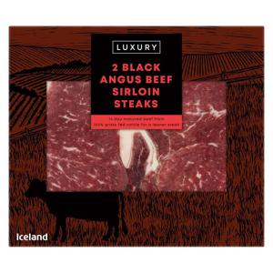 Iceland Luxury 2 Black Angus Beef Sirloin Steaks 454g