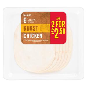 Iceland 6 Slices (approx.) Roast Chicken 100g