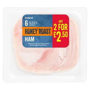 Iceland 6 Slices (approx.) Honey Roast Ham 100g