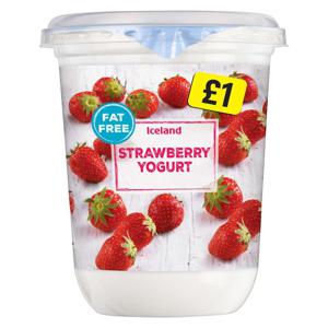 Iceland Fat Free Strawberry Yogurt 500g