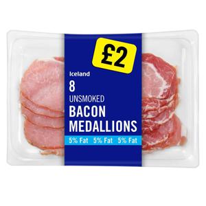 Iceland 8 Unsmoked Bacon Medallions 200g