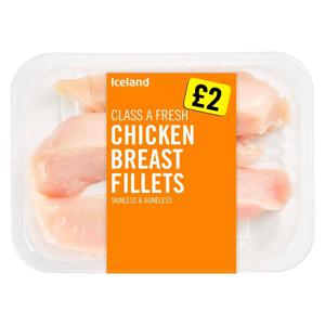 Iceland Class A Fresh Chicken Breast Fillets Skinless and Boneless 300g