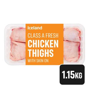 Iceland Class A Fresh Chicken Thighs with Skin on 1.15kg