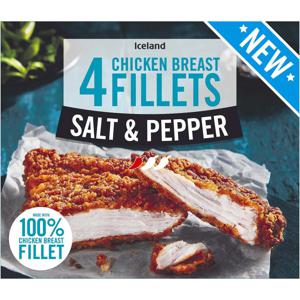 Iceland 4 Salt and Pepper Chicken Breast Fillets 380g