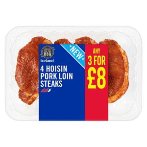 Iceland 4 Hoisin Pork Loin Steaks 350g