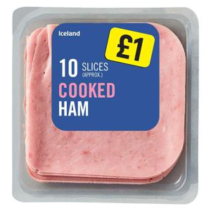 Iceland 10 Slices (approx.) Cooked Ham 115g