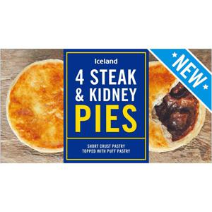 Iceland 4 Steak and Kidney Pies 568g