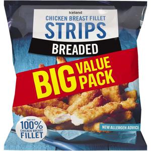 Iceland Breaded Chicken Breast Fillet Strips 1kg