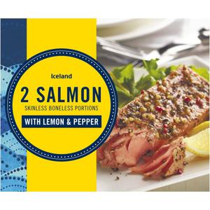 Iceland 2 Lemon & Pepper Salmon Portions 250g