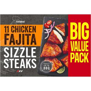 Iceland 11 (approx.) Chicken Fajita Sizzle Steaks 770g