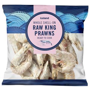 Iceland Whole Shell-On Raw King Prawns 225g