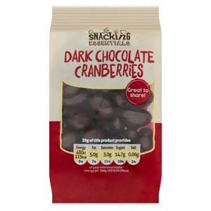 Snacking Essentials Dark Chocolate Cranberries 150g