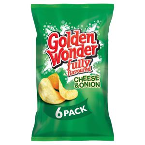 Golden Wonder Fully Flavoured Cheese & Onion 6 x 25g