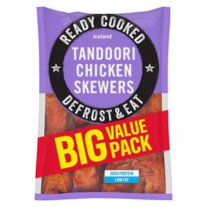 Iceland Ready Cooked Tandoori Chicken Skewers 680g