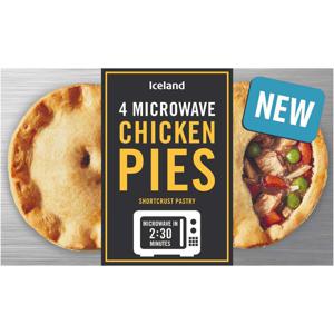 Iceland 4 Microwave Chicken Pies 570g