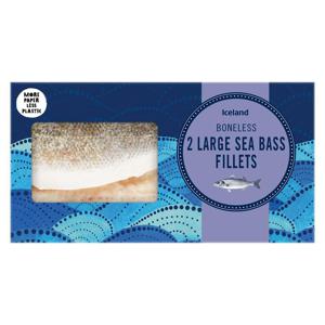 Iceland 2 Large Sea Bass Fillets 280g