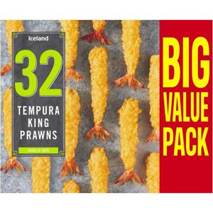 Iceland 32 Tempura King Prawns 416g