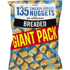 Iceland 135 (approx.) Breaded Chicken Breast Nuggets 1.9kg