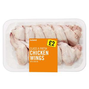 Iceland Class A Fresh Chicken Wings with Skin on 900g