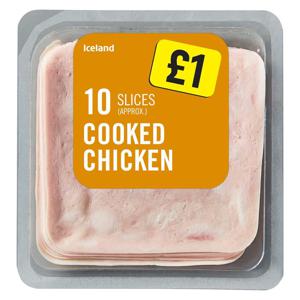 Iceland 10 Slices (approx.) Cooked Chicken 115g