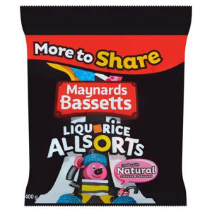 Maynards Bassetts Liquorice Allsorts Sweets Bag 400g