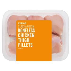 Iceland Class A Fresh Chicken Thigh Fillets Skinless and Boneless 1.9kg