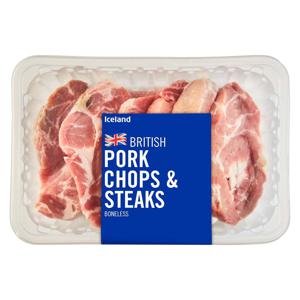 Iceland British Pork Chops & Steaks 800g