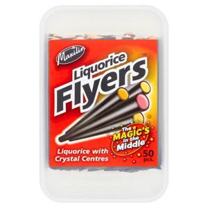 Maxilin 50 Liquorice Flyers with Crystal Centres 555g