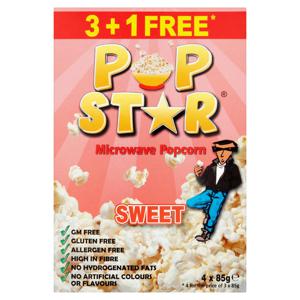 Pop Star Microwave Popcorn Sweet 4 x 85g