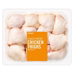 Iceland Class A Fresh Chicken Thighs with Skin on 4kg