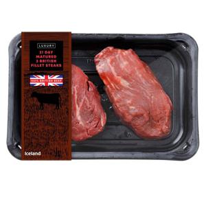 Iceland Luxury 21 Day Matured 2 British Fillet Steaks 340g