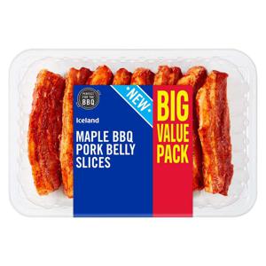 Iceland Maple BBQ Pork Belly Slices 500g