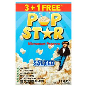 Pop Star Microwave Popcorn Salted 4 x 85g